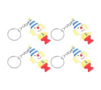 Mipcase 4pcs Circus Clown Keychains Set, Cartoon Figurine Keyrings for Women, Unique Clown Pendant Bag Charms for Party Favors and Key Hanging Decor
