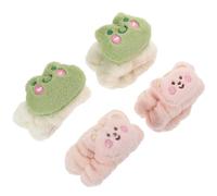 Mipcase 4pcs Comfortable Wristband for Face Washing with Plush Material and Elastic, Washable without Deformation, Water Absorption Band Suitable and Women in Daily