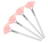 Mipcase 4pcs Fan Face Makeup Brush Long Handle Highlighting Brush with Nylon Plastic and Aluminium Silky Touch for Face Makeup Application