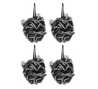 Mipcase 4pcs Large Black Loofah Sponge 60g Body Wash Shower Accessory Bath Pouf for Men Exfoliating Back Scrubber Portable Bathing Sponge Set