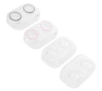 Mipcase 4pcs Leak-Proof Lens Case Kit, Small Size Ps Storage Holder for Eye, Travel and School Lens Box Assorted Style
