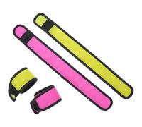 Mipcase 4pcs LED Horse Leg Wraps with Breathable Ankle Straps for Night Riding Visibility, Equestrian Safety Bands in Yellow and Pink for Training, Parties, and Outdoor Use