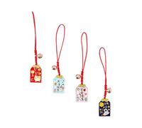 Mipcase 4pcs Phone Charms Hanging Decor Set with Auspicious Pendants - Fortune, Peace, Prosperity, Tiger Power Designs - Lightweight Cellphone Accessories for Smartphone and Phone Case