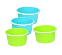 Mipcase 4pcs Plastic Beach Buckets Sand Set with Handles, Small Colored Sand Pails, Multifunctional Summer Outdoor Playing Buckets for Beach, Backyard, and Park Activities