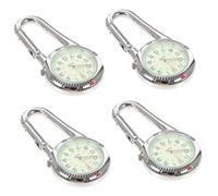 Mipcase 4pcs Quartz Light Alloy Clip Watch for Nurses Doctors Belt Fob Dial for Climbing Mountaineering Essential Clip Watch Accessory
