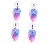 Mipcase 4pcs Realistic Betta Fish Leaf Pad Decorative Betta Fish Tank Ornament Large Artificial Plant for Breeding Tank
