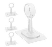 Mipcase 4pcs Self Adhesive Curtain Pole Brackets No Drill Ceiling Mount Curtain Rod Holders Stable Support Abs Material Minimalist Design for Bedroom and Living Space