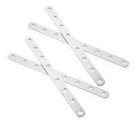 Mipcase 4pcs Stainless Steel Straight Corner Braces , Flat Metal Brackets with Modern Aesthetic and Easy to Install Features, for DIY Projects and Supporting Industrial Shelves
