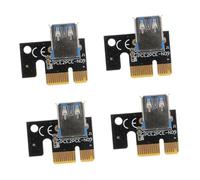 Mipcase 4pcs USB 3.0 to Pci-e 1x Mining Adapter Cards, Pci-e 1x to 16x Riser Cards for Computer Components, Black Compact Expansion Converters for Mining and PC Accessories