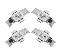 Mipcase 4pcs Watch Clasp Replacement Folding Buckle for Band, Steel Silver | Secure Closure, Easy Adjustment for Wristwatch Repair, Elegant Sleek Style, Men and Women Business Use