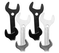 Mipcase 4pcs Wrench Shaped Coat Hook, Bathroom Towel Hanger, Iron Retro Wall Hook, Industrial Style, Black and Silver, for Kitchen and Bathroom