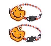 Mipcase 4sets Halloween Dog Collar Adjustable Pumpkin Collar for Parties Comfortable Pet Neck Decor 2pcs*4