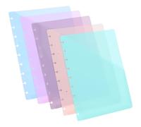 Mipcase 5-Color Plastic Binder Dividers with Pockets, Removable Organizer Index Dividers Set for Document Filing and Planner Inserts, 5pcs Colorful Punched Binder Pocket Folders for Office