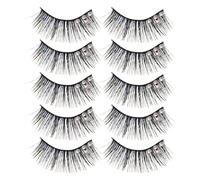 Mipcase 5 Pairs Stage False Eyelashes for Women Lightweight Artificial Fiber Classic Beautiful Natural Looking False Lashes Easy to Use Not Easy to Deform for Latin Dance Performance