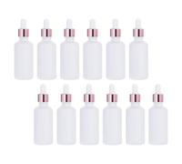 Mipcase 50ml Frosted Glass Essential Oil Dropper Bottles with Plastic Pipette, 12pcs Refillable Subpackaging Containers for Aromatherapy, Cosmetic, and Skincare Use