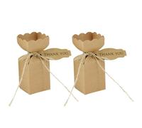 Mipcase 50pcs Biscuits Boxes Paper Chocolate Cases Cookies Cases Stylish Kraft Paper Wedding Candy Boxes with Thank You Rope Easy to Assemble for Festival Home Party