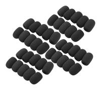 Mipcase 50pcs Black Mic Sponge Covers 20x15x5mm Microphone Protective Soft Windshield for Amplifier Microphones Suitable for Recording and Stage Use