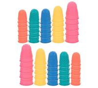 Mipcase 50pcs Rubber Finger Protectors Nonslip Finger Covers with Textured Grip for Writing, Hot Glue, and Hand Protection, Assorted Sizes for Precision Tasks Random Color