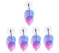 Mipcase 5pcs Betta Fish Leaf Pad Aquarium Fake Leaf Suction Cup Decor for Betta Spawning Grounds