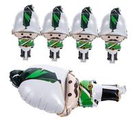 Mipcase 5pcs Christmas Nutcracker Soldier Foil Balloons Small Christmas Party Supplies Xmas Decorative Balloons for Wall Door Window Ceiling Photo Props for Holiday Layout