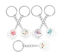 Mipcase 5pcs Glow in The Dark Octopus Keychains Acrylic Miniature Pendant Accessories for Birthday Party Favors, Cute Cartoon 3d Animal Charms for Bags and Backpacks