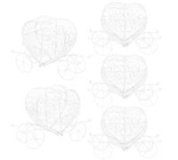 Mipcase 5pcs Heart Shaped Carriage Treat Boxes Wedding Favor Boxes for Wedding and Birthday Party Decorations
