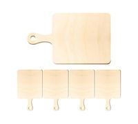 Mipcase 5pcs Mini Unfinished Wood Craft Cutting Boards with Handle, Small Wooden Blank Paddle Boards for DIY Painting and Woodcutting Crafts, Suitable and Adults Art Projects