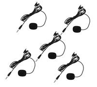 Mipcase 5pcs Professional Clip-on Microphones for Phone Lavalier Lapel Microphones Black Color for Live Broadcast Teaching Interview and Tour Guide
