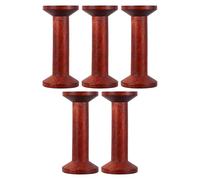 Mipcase 5pcs Vintage Wooden Thread Spools 3.5x7.5cm Small Bobbin Holders for Sewing DIY Crafts Yarn Storage Organizer for Home Embroidery and Wire Weaving