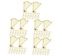 Mipcase 5sets Vintage Harp Charms for Jewelry Making DIY Pendant Accessories Small Harp Decorations for Necklaces Bracelets Keychains Unique Craft Supplies 20pcs*5