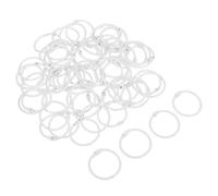 Mipcase 60pcs 25mm Metal Loose Leaf Scrapbook Binder Rings White Key Chain Book Binding Clips for Index Cards Office School Craft Supplies