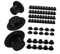 Mipcase 60pcs Mini Tiny Top Hats Snowman Hat Accessories Delicate Doll Craft Decorations for Christmas Party Festival Stage Use