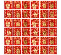 Mipcase 66pcs 2023 Rabbit Year Red Envelopes Spring Festival Packets Embossed Paper Money Pouches Mixed Styles for Lunar New Year Celebration and Giving Assorted Style