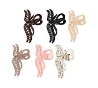 Mipcase 6pcs Acrylic Bow Shaped Hair Claw Clips for Women and Students, Strong Hold for Thin and Thick Hair, Elegant and Minimalist Design for Activity Moments and Morning Use