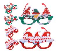 Mipcase 6pcs Christmas Glasses Frames for Holiday Party Decor Xmas Eyewear with Santa Designs Fun Photo Booth Props for School Events Festive Celebrations
