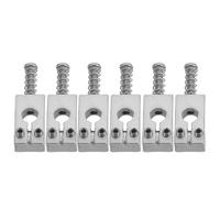 Mipcase 6pcs Electric Guitar Tremolo Bridge Saddles Silver Metal Replacement Parts for 6-string Guitar Bridge Upgrade Suitable for Repair