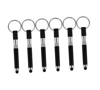 Mipcase 6pcs Keyring Touch Capacitive Stylus Pens for Tablets and Phones, Multifunctional Alloy Touchscreen Stylus Ring with Wide Compatibility and Cute Keychain Pendant