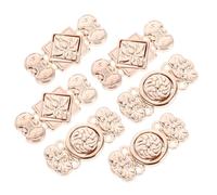 Mipcase 6pcs Metal Chinese Shawl Collar Clips Cardigan Clasp Decorative Cloak Fasteners Vintage Style Light Gold, Suitable for Sweaters, Capes, and Hanfu Garments