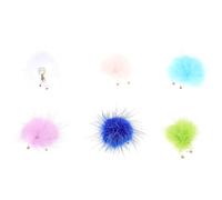 Mipcase 6pcs Plush Nail Pendants Velvet Hairballs with Detachable Pearl Pendants for DIY Manicure Easy to Change Colour Nail Beauty Decoration Accessories for Artificial Art