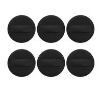 Mipcase 6Pcs Powder Puff Makeup Pad Ultra-Thin Black PU Leather 54Mm Round Soft Crystal Velvet Applicators for-The-Go and Daily Makeup