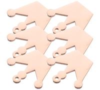 Mipcase 6pcs Rose Gold Stainless Steel Crown Dog Id Tags Set, Laser Engraved Metal Pet Identification Charms for Small Dogs, Sturdy Mirror Finish Collar Pendants for Lost Pet Protection