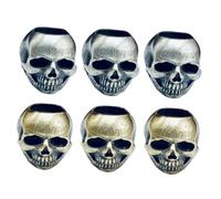 Mipcase 6pcs Skull Beads Halloween Loose Beads for Bracelets Jewelry Making Goth