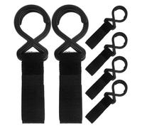 Mipcase 6pcs Universal Stroller Hooks for Hanging Bags, Multi-Purpose Nylon Hanging Clips for Baby Stroller Storage, Black Hook Set Suitable for Pram Accessories and Travel Gear