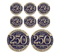 Mipcase 8pcs 2026 U.s 250th Anniversary Commemorative Lapel Pins 1.18″ Patriotic Brooches for Veterans and Military, Usa Hat Pins for Suits and Jackets, American Independence Day