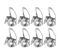 Mipcase 8pcs Adjustable Silver Metal Banjo Thumb Picks with Hollowed Finger Plectrum Set for Acoustic Guitar and Banjo Playing
