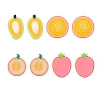 Mipcase 8pcs Fruit Shape Bath Sponges Set, Exfoliating Shower Sponge Brush, Soft Mango Orange Melon Strawberry Body Scrubbers for Bathing