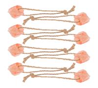 Mipcase 8pcs Horse Cattle Salt Blocks Goat Deer Lick Salt Blocks Promotes Better Digestion Enhances Feeding Efficiency Natural Pink Mineral with Hanging Rope Suitable for Outdoor Grazing