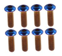 Mipcase 8pcs Round and Flat Head Steering Wheel Screws Kit with Wrench Durable Metal Racing Modified Fasteners for Secure Car Interior Steering Wheel Fixing