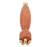 Mipcase Acupressure Face Massager Tool with Wooden Mini Lotus Pod Shape and Brass Beads under Eye Depuffing and Relaxation, for On-the- Bedtime Use