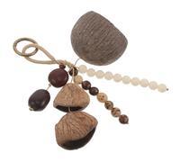 Mipcase African Nutshell Shaker Handbell with Natural Seeds and Shells, Handmade Percussion Rattle for Music Therapy and Yoga, Traditional African Hand Percussion Instrument